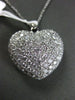 ESTATE LARGE 2.07CT DIAMOND 18KT WHITE GOLD 3D FILIGREE FLOATING HEART PENDANT