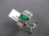 ANTIQUE 2.19CT DIAMOND & AAA EMERALD 14KT WHITE GOLD 3D ENGAGEMENT RING #16061