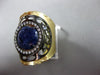 ANTIQUE 3.02CT DIAMOND & AAA SAPPHIRE 18KT YELLOW GOLD 3D FILIGREE ITALIAN RING