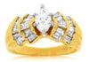 1.52CT DIAMOND 14KT YELLOW GOLD 3D CLASSIC MARQUISE & BAGUETTE ENGAGEMENT RING