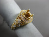 ESTATE WIDE .55CT DIAMOND 14KT YELLOW GOLD 3D ETOILE SEMI MOUNT ENGAGEMENT RING