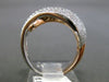 ESTATE WIDE .74CT DIAMOND 14KT WHITE & ROSE GOLD 3D PUFFED X LOVE RING 13mm WIDE