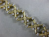 ESTATE WIDE 1.5CT DIAMOND 14KT YELLOW GOLD 3D X LOVE SNOW FLAKE TENNIS BRACELET