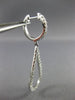 ESTATE .90CT DIAMOND 18KT WHITE GOLD 3D CLASSIC OPEN TEAR DROP HANGING EARRINGS