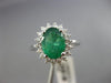 ESTATE 2.16CT DIAMOND & AAA COLOMBIAN EMERALD 18K WHITE GOLD 3D ENGAGEMENT RING