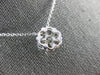ESTATE LARGE .68CT DIAMOND 14K WHITE GOLD 3D FLOWER FLOATING LOVE PENDANT #26582