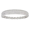 ESTATE LARGE 3.75CT DIAMOND 18K WHITE GOLD 3D PAVE SEMI ETERNITY BANGLE BRACELET