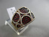 ESTATE 1.78CT DIAMOND & AAA RED SAPPHIRE 18KT ROSE GOLD 3D SEMI CIRCLE FUN RING