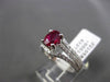 ESTATE WIDE 1.77CT DIAMOND & EXTRA FACET RUBY 18KT WHITE GOLD 3D ENGAGEMENT RING