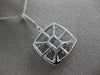 ESTATE LARGE .98CT DIAMOND 14KT WHITE GOLD 3D FLOWER SQUARE FILIGREE PENDANT