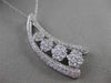 ESTATE 1CT DIAMOND 14KT WHITE GOLD GRADUATING FLOWER 3D JOURNEY FLOATING PENDANT