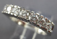ANTIQUE WIDE .90CT DIAMOND 14KT WHITE GOLD 3D 7 STONE ANNIVERSARY RING #16369