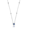 ESTATE .71CT DIAMOND & AAA SAPPHIRE 14K WHITE GOLD 3D ROUND BY THE YARD NECKLACE