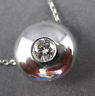 ESTATE .15CT ROUND CUT DIAMOND 14KT WHITE GOLD 3D ROUND SOLITAIRE PENDANT#19649