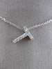 ESTATE .09CT DIAMOND 14KT WHITE GOLD 3D " T " INITIAL FLOATING PENDANT #18865