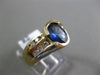 ESATE WIDE 1.89CT DIAMOND & SAPPHIRE 14K TWO TONE GOLD SEMI BEZL ENGAGEMENT RING