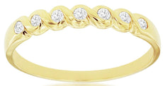 .14CT DIAMOND 14KT YELLOW GOLD 3D 7 STONE ROUND INFINITY LOVE ANNIVERSARY RING