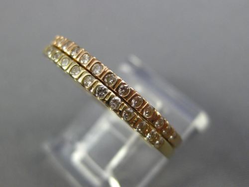 ESTATE .36CT DIAMOND 18KT YELLOW & ROSE GOLD SEMI ETERNITY DOUBLE STACKABLE RING