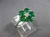 ESTATE 1.42CT DIAMOND & AAA EMERALD 18KT 2 TONE GOLD 3D FLOWER FRIENDSHIP RING