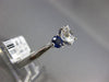 ESTATE 1.72CT DIAMOND & AAA SAPPHIRE 14KT WHITE GOLD THREE STONE ENGAGEMENT RING