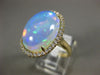 LARGE 7.95CT DIAMOND & AAA OPAL 14KT YELLOW GOLD 3D OVAL HALO ANNIVERSARY RING