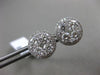 ESTATE LARGE 1.99CT DIAMOND 18KT WHITE GOLD CLUSTER INVISIBLE HALO STUD EARRINGS