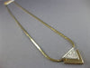 ESTATE .40CT DIAMOND 14KT TWO TONE GOLD CLASSIC DOUBLE TRIANGLE NECKLACE #25658