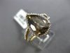 ESTATE 2.91CT DIAMOND & AAA SMOKY TOPAZ 14KT YELLOW GOLD HALO ENGAGEMENT RING