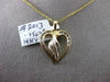 ESTATE .25CT DIAMOND 14KT YELLOW GOLD 3D OPEN HEART FLOATING LOVE PENDANT