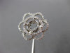 ESTATE .50CT DIAMOND 14K WHITE GOLD FLOWER ROUND HALO SEMI MOUNT ENGAGEMENT RING