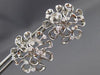 ESTATE EXTRA LARGE 1.36CT DIAMOND 14KT WHITE GOLD 3D FLOWER LOVE EARRINGS #19476