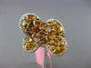 ESTATE LARGE 3.94CT WHITE & YELLOW DIAMOND 18KT TWO TONE GOLD 3D BUTTERFLY RING