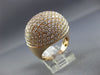 ESTATE EXTRA LARGE 4.16CT DIAMOND 18KT ROSE GOLD 3D PAVE CIRCULAR DOME FUN RING