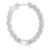 ESTATE 3.10CT DIAMOND 14KT WHITE GOLD 3D INSIDE OUT LUCIDA HUGGIE HOOP EARRINGS