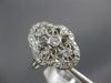 ESTATE WIDE .54CT DIAMOND 14KT WHITE GOLD FILIGREE THREE STONE ANNIVERSARY RING