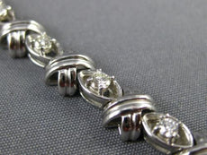 ANTIQUE 1.15CT ROUND CUT DIAMOND 14K WHITE GOLD CLASSIC CROSSOVER BRACELET #3150
