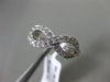 ESTATE .33CT DIAMOND 14KT WHITE GOLD 3D BOW INFINITY LOVE RING 7mm WIDE