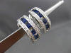 ESTATE LARGE 1.50CT DIAMOND & SAPPHIRE 14KT WHITE GOLD ETOILE CLIP ON EARRINGS