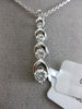 ESTATE .50CT DIAMOND 14KT WHITE GOLD 3D 5 STONE JOURNEY FLOATING PENDANT & CHAIN