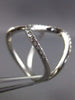 ESTATE LARGE .50CT DIAMOND 14KT WHITE GOLD 3D TRIANGULAR OPEN BAR FUN LOVE RING