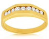 ESTATE .42CT DIAMOND 14KT YELLOW GOLD 3D SEMI HEXAGON WEDDING ANNIVERSARY RING