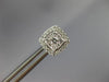 ESTATE .50CT DIAMOND 14K WHITE GOLD 3D CLUSTER SQUARE HALO CLASSIC STUD EARRINGS