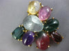 ESTATE EXTRA LARGE 80CT MULTI GEM 14KT YELLOW GOLD BUTTERFLY PIN BROOCH PENDANT
