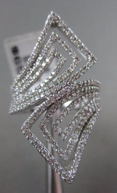 ESTATE 1.26CT DIAMOND 14KT WHITE GOLD 3D MULTI ROW RECTANGULAR FILIGREE FUN RING