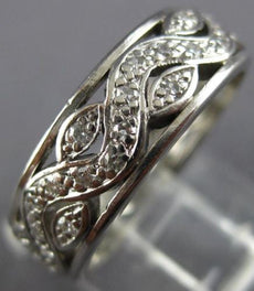 ANTIQUE WIDE .35CT DIAMOND PLATINUM 3D FILIGREE ETERNITY ANNIVERSARY RING #26408