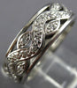 ANTIQUE WIDE .35CT DIAMOND PLATINUM 3D FILIGREE ETERNITY ANNIVERSARY RING #26408