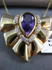 ESTATE LARGE 4.15CT DIAMOND & AAA AMETHYST 14K YELLOW GOLD SLIDER PENDANT #15213