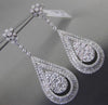 ESTATE EXTRA LARGE 3.86CT MULTI SHAPE DIAMOND 18KT WHITE GOLD 3D DROP EARRINGS