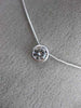 ESTATE .41CT DIAMOND 14KT WHITE GOLD 3D CLASSIC SOLITAIRE FLOATING PENDANT #3210