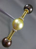 ESTATE LARGE .45CT DIAMOND & AAA SOUTH SEA PEARL 18K YELLOW GOLD BANGLE BRACELET